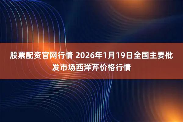 股票配资官网行情 2026年1月19日全国主要批发市场西洋芹价格行情