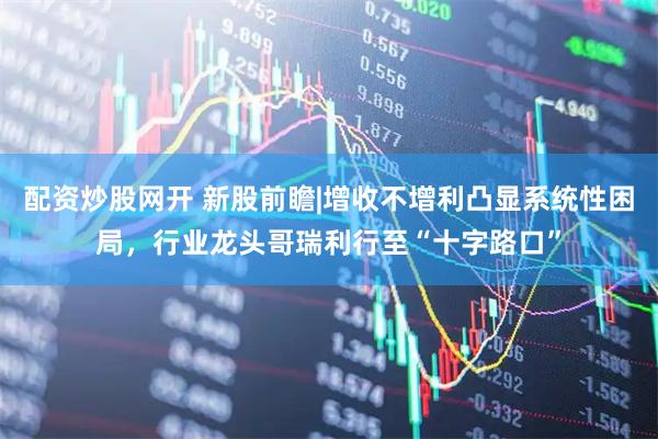 配资炒股网开 新股前瞻|增收不增利凸显系统性困局，行业龙头哥瑞利行至“十字路口”